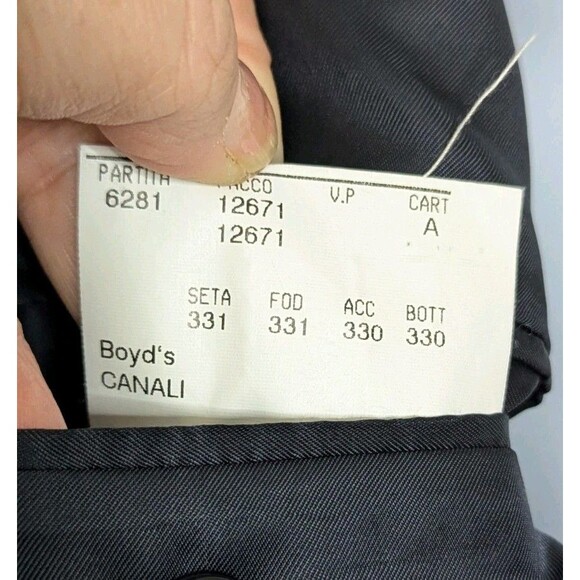 Canali US Sz 44 Black Blazer Men's Office Designer Wool Career Ventless European - Picture 8 of 15